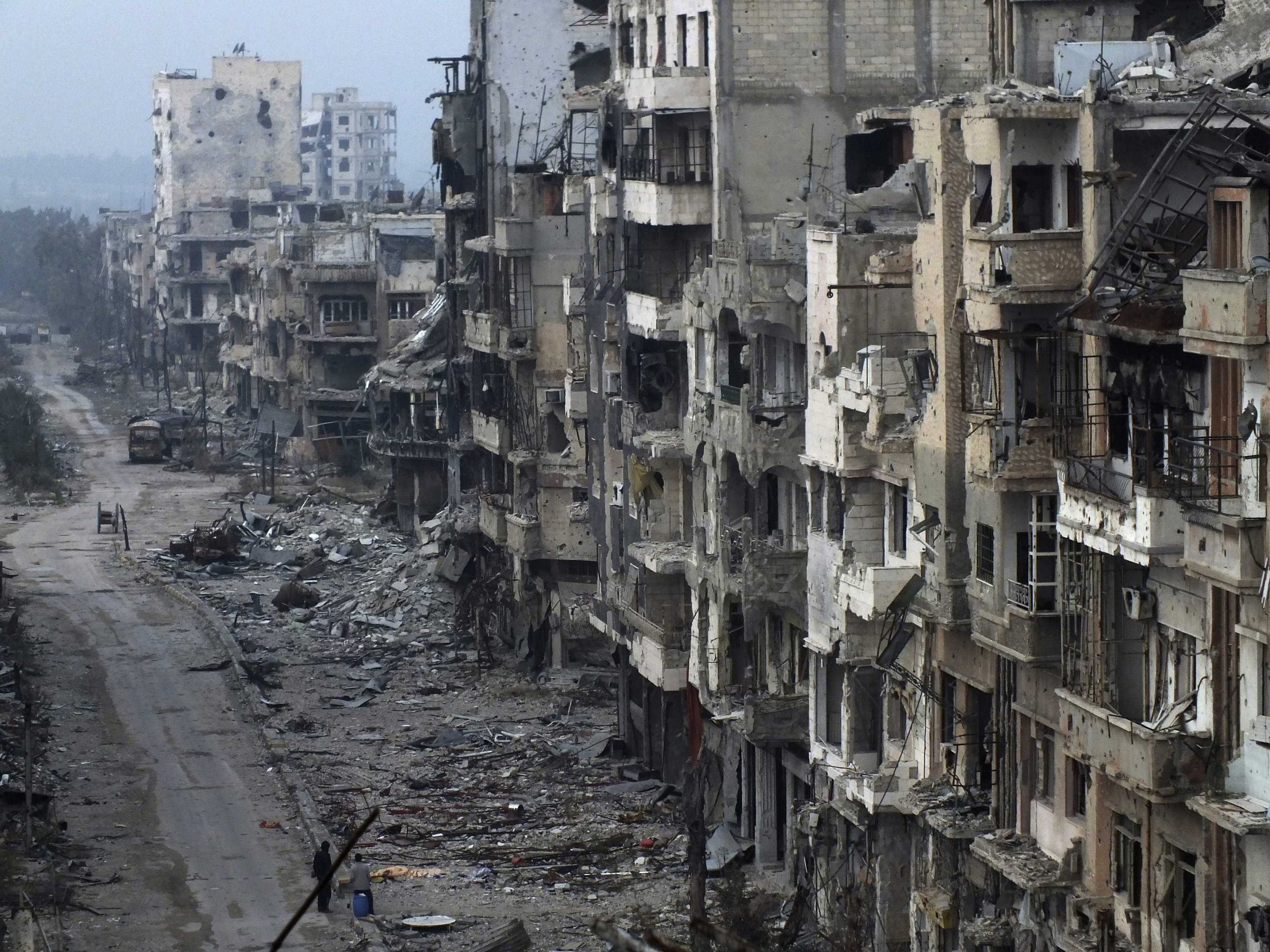 De Syrische stad Homs in januari 2014